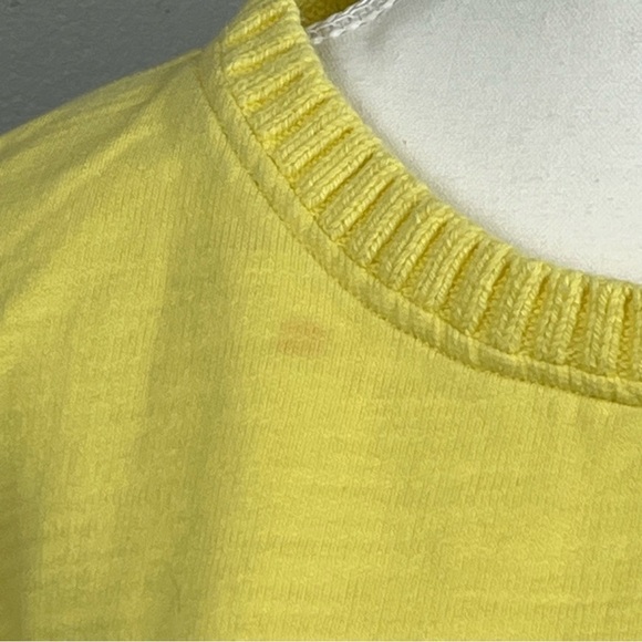 Neon Buddha South Beach yellow knit asymmetrical sweater detail top, medium. - Picture 9 of 9